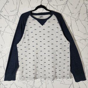 Le 31 Colorblock Waffle Knit Bicycles Printed Baseball Tee